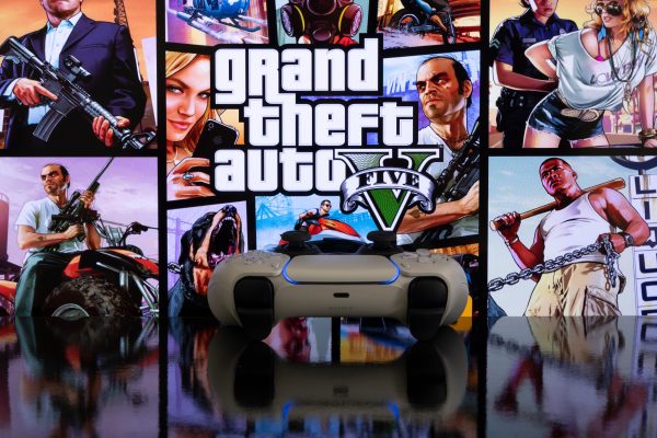 GTA VI on screen with Playstation 5 controller. 18th Mar, 2021,